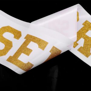 PEUTIER 6pcs Senior 2025 Satin Sashes, Premium Polyester 2025 Graduation Celebrations Sashes with Gold Glitter Letters Senior Sash 2025 Cheer Sets Party Decoration for Women and Men(White)