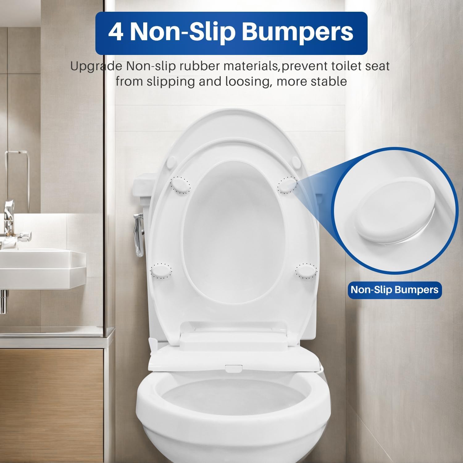 Non-Electric Bidet Toilet Seat, Elongated Swash Dual Nozzle System Seat with Adjustable Ambient Water, Easy Installation, White Bidet Attachment, Fit for Bathroom Toilet.