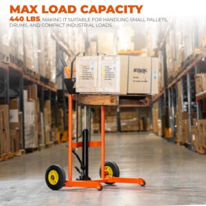 Stark USA Hydraulic Material Lift Dolly, 441lbs 35.8" Max Lift, Pallet Stacker Winch Stacker, Forklift, Truck Dolly, Pallet Jack, with Steel Platform