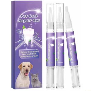 3pcs pet oral repair gel, pet oral restoration whitening gel, pet teeth care gel cleaner teeth & fresher breath, without brushing, for dogs & cats