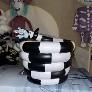 YruYptpaln Beetle juice Sandworm Popcorn Bucket 2024, Scary Halloween Popcorn Bowl, Popcorn Buckets Reusable for Halloween Party Decoration