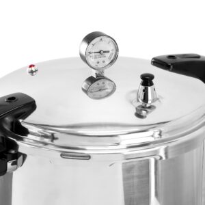 MegaChef 24 Quart Large Capacity Aluminum Stovetop Pressure Cooker/Canner for Induction and Gas Stove-Tops