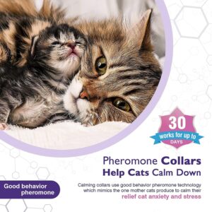 4 Pack Calming Collar for Cats and Kittens,Cat Pheromone Collars for Anxiety Efficient Relieve, Feline Calm Pheromones Collars Cats Stress Relief,Calming Collar for Peeing,Meowing,Fighting,Scratching