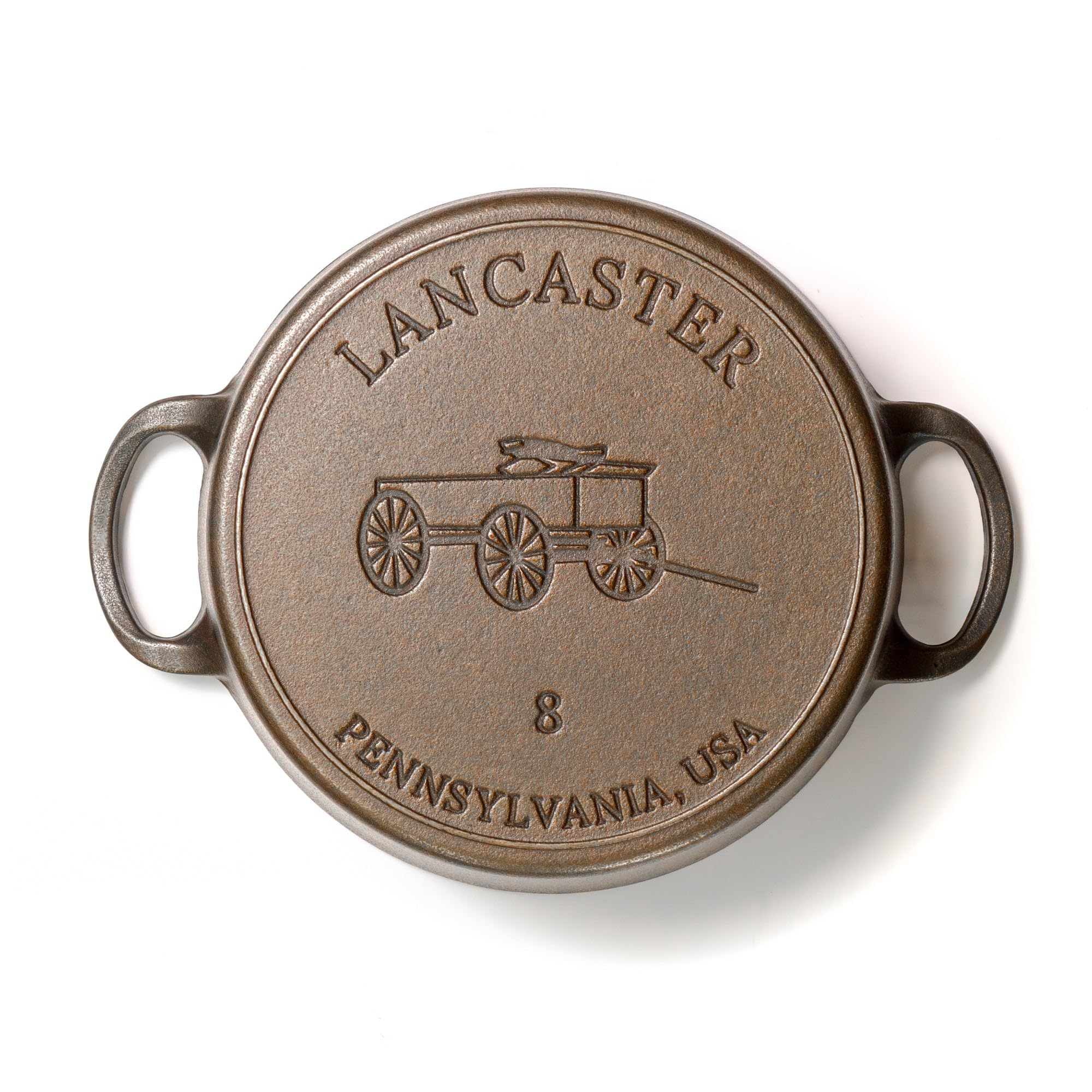 Lancaster Cast Iron 5 Qt. Dutch Oven - Made in the USA - Smooth cooking surface - Self Basting Lid with a solid Brass Knob