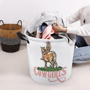 velumair Pink Cowgirl Laundry Hamper Western Hampers for Laundry Clothes Basket Laundry Organizer