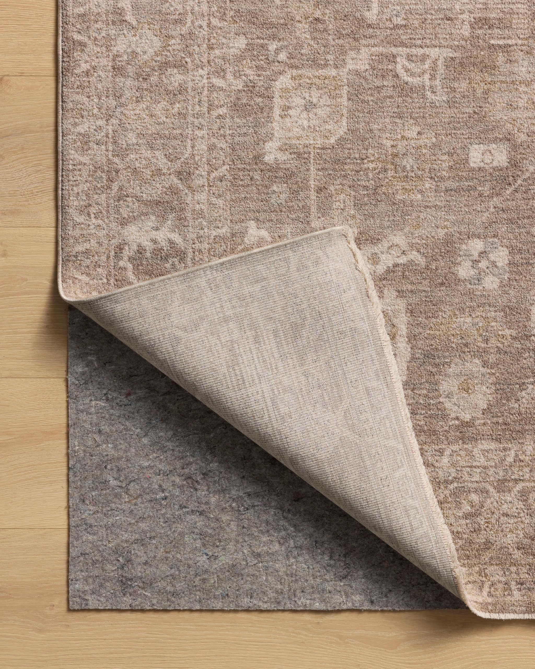 Loloi Chris Loves Julia Louisa Collection LOI-03 Taupe/Ivory 5'-3" x 5'-3", .38" Pile Height, Round Area Rug