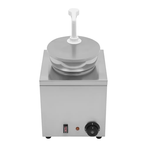 Stainless Steel Hot Fudge Warmer, 1.06Gal Electric Cheese Dispenser, Temperature Adjustment, for Hot Fudge Cheese Caramel