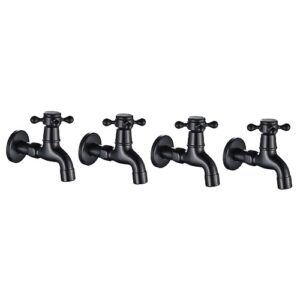 gadpiparty 4pcs wall mount basin faucet kitchen wall mount faucet tub accessories for bathtub black shut off valve wall mount mop pool tap boat tap single cold water bar sink copper