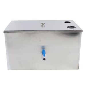 grease trap top inlet stainless steel oil water separator with locking mechanisms threaded inlet outlet ports grease interceptor