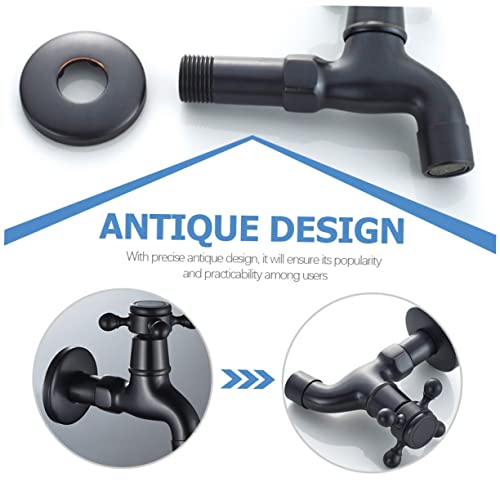 Gadpiparty 4pcs Wall Mount Basin Faucet Kitchen Wall Mount Faucet Tub Accessories for Bathtub Black Shut Off Valve Wall Mount Mop Pool Tap Boat Tap Single Cold Water Bar Sink Copper