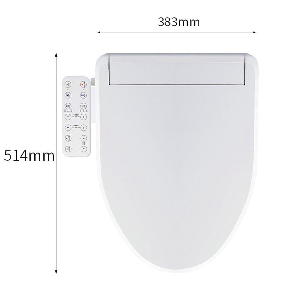 Electric Bidet Toilet Seat Round, 6-Speed Drying and Heating, Dual User Memory Mode, Instant Warmth and Comfort, Automatic Deodorization Function, Adjustable Bidet Sprayer, White, for Elderly, Women