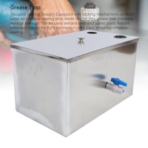 Grease Trap Top Inlet Stainless Steel Oil Water Separator with Locking Mechanisms Threaded Inlet Outlet Ports Grease Interceptor