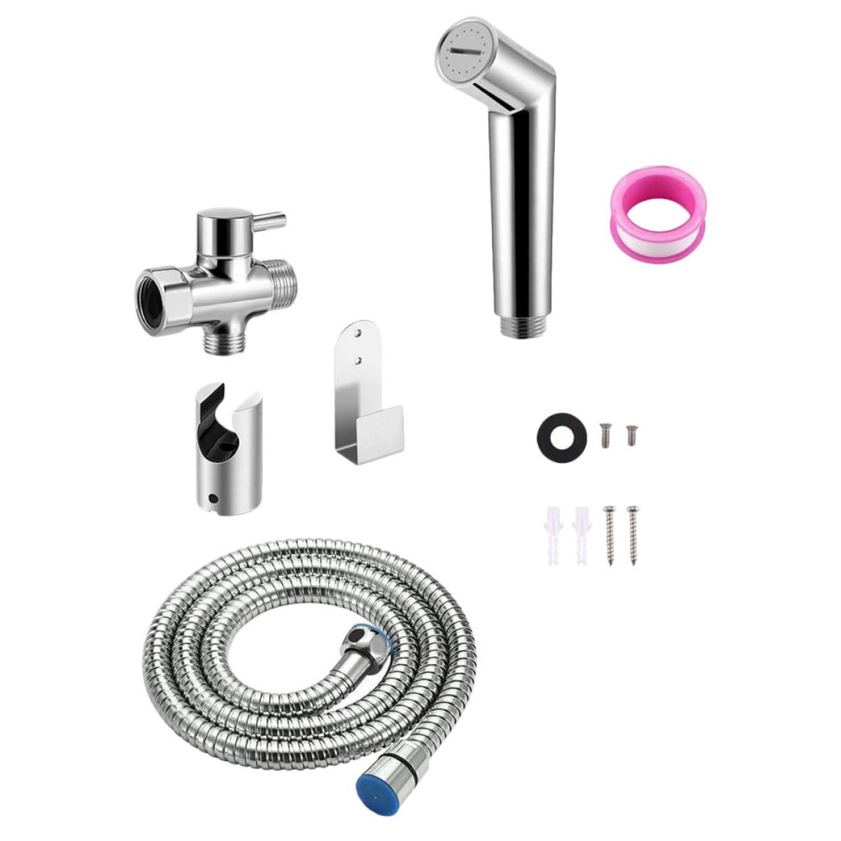 Gadpiparty 1 Set Toilet Sprayer Airbrush Hose Lip Gloss Kit Spray Pal Diaper Bidet Hand Bidet Sprayer Kit Hot and Cold Hand Held Bidet Shower Head Kit Handheld Sprayer Kit Silver Copper