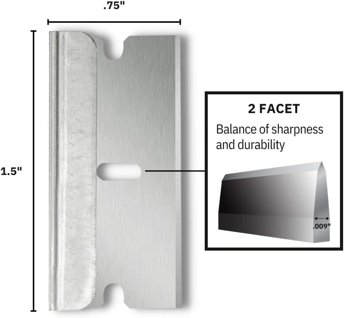 American Line Single Edge Razor Blades - 5000 Blades - .009 Inch Made of High Carbon Steel Utility Blades with Aluminum Backing, Sharp - Fit Box Cutters and Razor Blade Scraper - 66-0089-50P