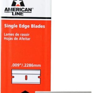 American Line Single Edge Razor Blades - 5000 Blades - .009 Inch Made of High Carbon Steel Utility Blades with Aluminum Backing, Sharp - Fit Box Cutters and Razor Blade Scraper - 66-0089-50P