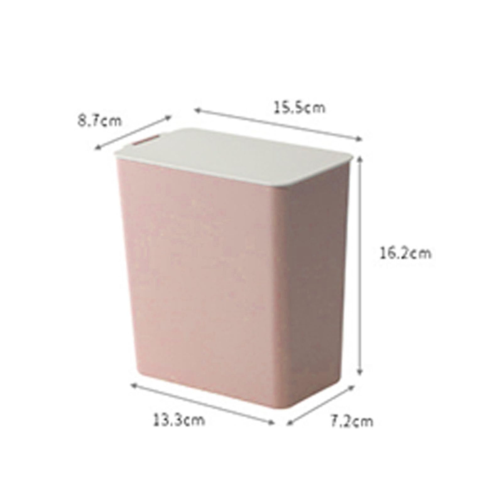 RESTRICTEDLOOP Compact Desktop Plastic Covered Garbage Bin for Countertop Small Trash Can Maintenance (Light Pink)