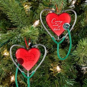 Heart Stethoscope Caring Decor, Christmas Heart Stethoscope Ornament, A Unique Appreciation Gift for Doctors, Nurses, and Caregivers, Adorn Your Christmas Tree with Medical Heart