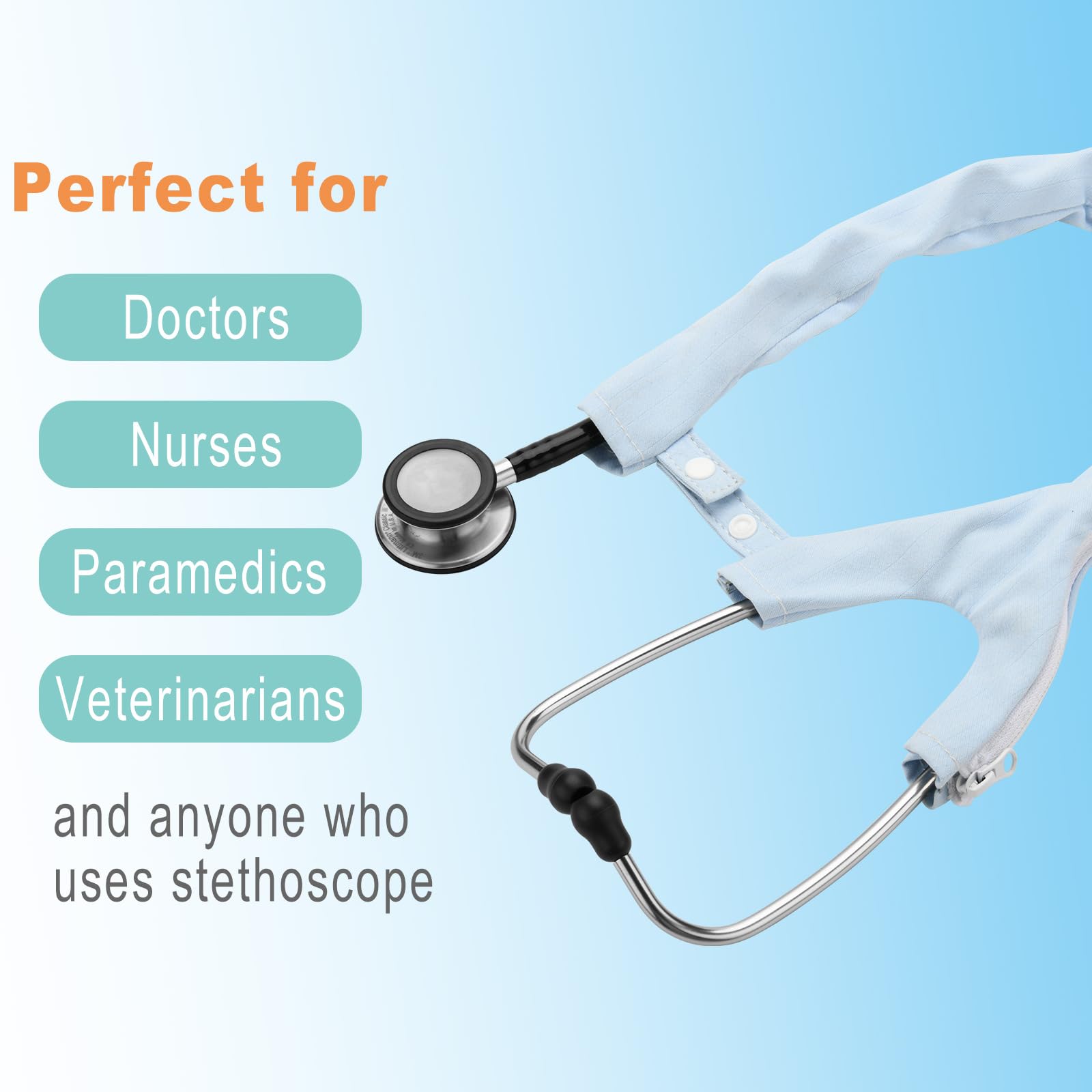 Beautyflier Stethoscope Covers Compatible with 3M Littmann Classic III Monitoring Stethoscope, 2 IN 1 Stethoscope Sleeve Stethoscope Clip for Doctors, Nurses, Medical Students, Stethoscope Accessory