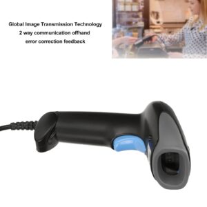 Barcode Scanner, USB QR Barcode Reader, General Global Image Transmission, IP54 Dustproof Waterproof Ergonomic Design, 1D 2D Barcode Scanner for Shops Restaurants Computers