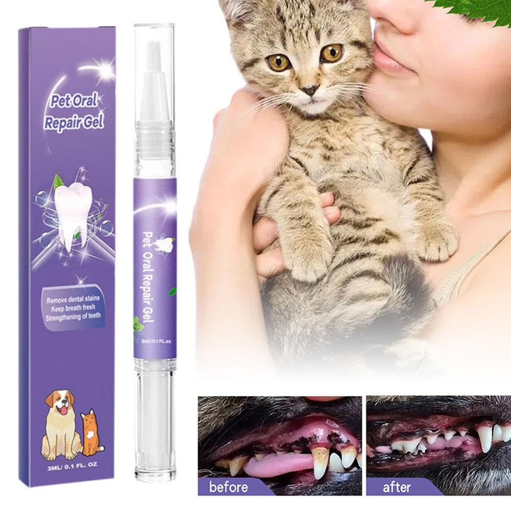 Pets Toothbrush,Pet Oral Repair Gel Pen for Dogs Cat,Pet Oral Repair Gel,Pet Comfy Toothbrush Pen,Tooth Cleaning Pen for Dog Cats Dental Care Fresh Breath,Pet Breath Freshener Gel Care Cleaner