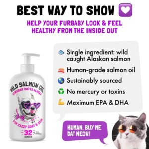 Wild Alaskan Salmon Oil for Dogs & Cats 32 oz and Turmeric Curcumin Hip & Joint Dogs Supplement Anti-Inflammatory Support for Arthritis & Mobility 120 Chews