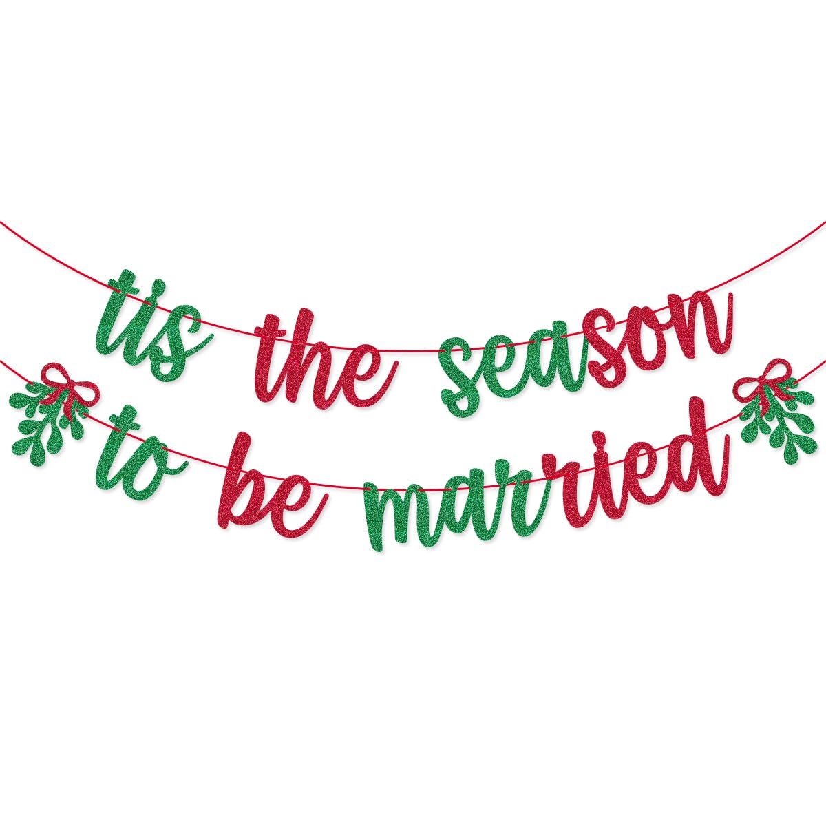 Tis The Season To Be Married Christmas Wedding Banner for Winter Bachelorette Party Christmas Bridal Shower Decorations