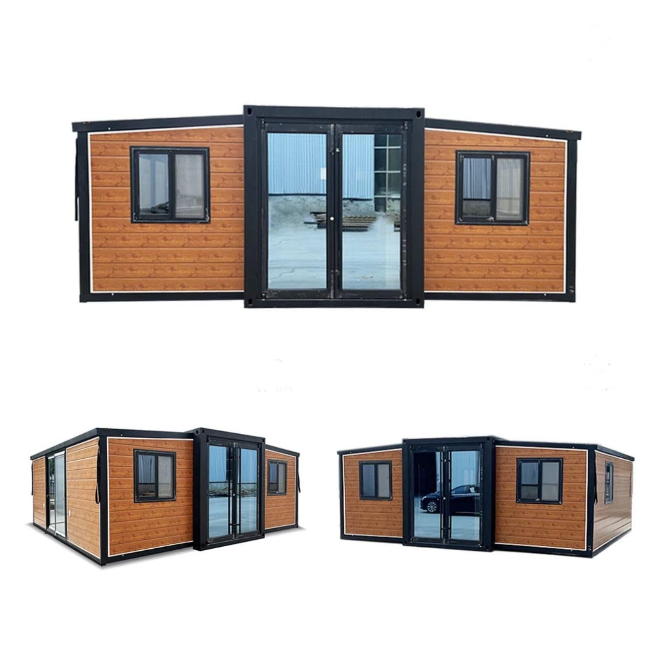 40ft House with Luxury Design, with 3 Bedroom, 1 Living Room, 1 Full Equiped Bathroom and Kitchen,Prefabricated Container House for Adults Living, Foldable Mobile Home Easy Setup & Move