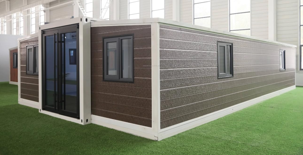 Prefab Tiny House, 40FT, 3 Bedrooms, Full Bathroom, Kitchen, 800 sq ft, Foldable Mobile Home, Modular Home, Container Home, Tiny House to Live in, Cabin Prefab (40FT).