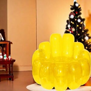 SUNKOX Jelly Inflatable Chair,Jelly Chair,Jelly Collection Inflatable Chair,Inflatable Sofa,Indoor Outdoor Portable Blow Up Couch,for Indoor Outdoor Camping, Party, Beach, Hiking, Yard (Yellow)