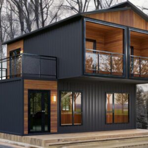 20FT x4 Double Story House 2024 Tiny House, Foldable Tiny Home with Water and Electricity Discharge Pipe Prefab Space 40 FT Tiny House to Live in Modular Homes Container House Mobile House