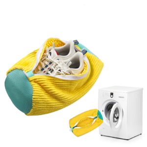 ylczy laundry shoe bag, unbloo shoe washing machine bag for washer and dryer, reusable shoe cleaning bag for all shoe types and sizes(yellow 1pcs)