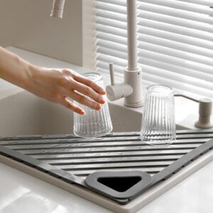 foldable triangle roll-up dish drying rack over the sink dish drainer drying rack for small sink corners sink organizer kitchen sink accessories space-saving rustproof trivet organizer with sink caddy