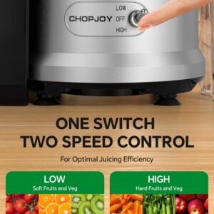 Juicer, 1200W Juicer Machine with 3" Feed Chute for Whole Fruits and Vegs, Dual Speeds Centrifugal Juice Extractor, High Juice Yield, Full Copper Motor, Easy to Clean, BPA Free