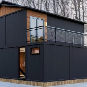 Double Story Container House 5 Room Prefab Tiny Home to Live in for Adults Mini Foldable Mobile Home Modular Guest Homes kit casas prefabricadas para Vivir with Water & Electricity Terrace