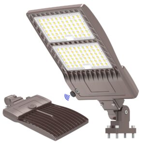 bbestled 480v 400w led parking lot light with dusk to dawn photocell, arm mount 56000lm ip65 5000k 277-480vac input, ul&dlc 400 watt led flood light, parking led lights commercial pole street outdoor