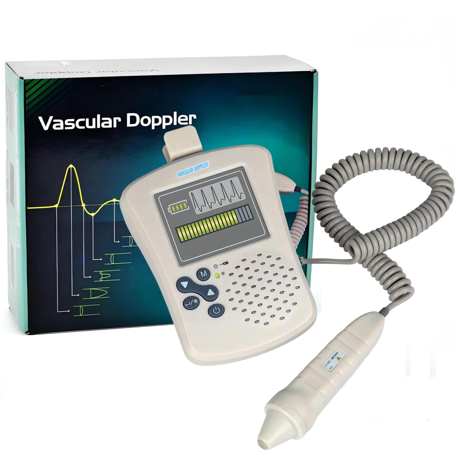 8Mhz Probe Handheld Doppler Blood Flow Rate Speed Monitor、Blood Flow Strength Detector、Detect arterial/venous Blood Flow Status and Average Blood Flow Velocity