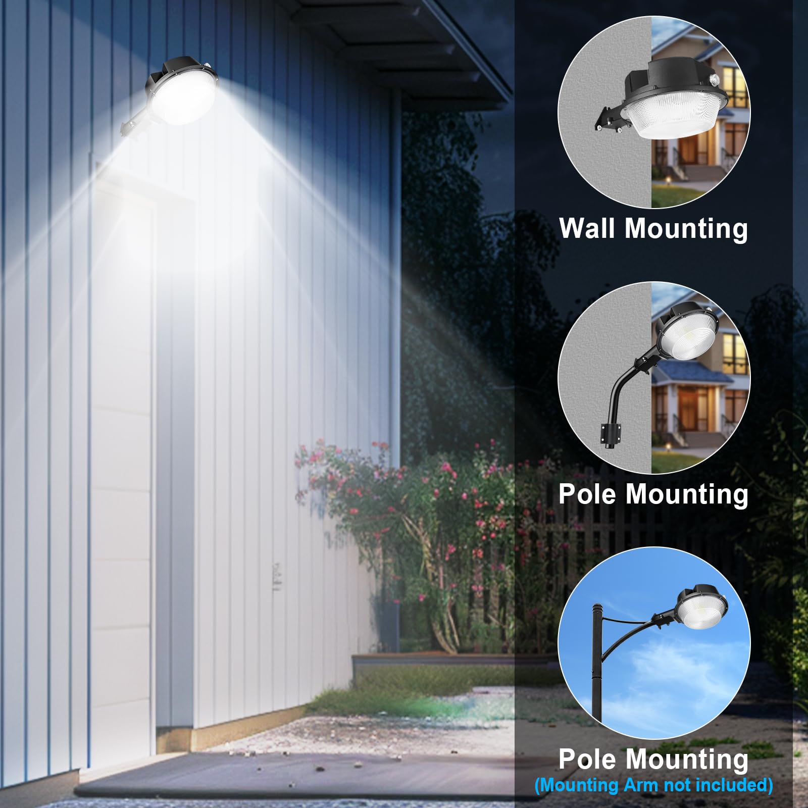 AUXTINGS 100W LED Barn Light,10000LM Yard Area Lights Dusk to Dawn Outdoor Lighting with Photocell 6000K Daylight IP66 Waterproof Street Lights for Security Farmhouse Area Light Garage