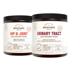 rocco & roxie dog glucosamine hip and joint & urinary tract supplements bundle