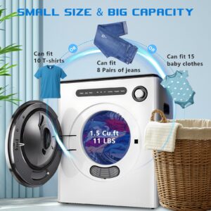 BINMIT 110V 970W Portable Clothes Dryer, 11LBS Capacity Compact Laundry Dryer, Small Spaces RVs and Apartments Quiet, Front Load Mini Portable Dryer for Laundry Machines Drying