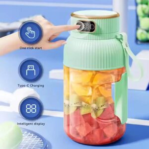 Large Capacity Ovidian Juicer Cup, Multifunctional Portable Juicer Cup with Digital Display, Portable Smoothie Blende with Direct Drinking Lid