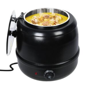 commercial soup warmer, 8.8qt electric soup kettle with detachable stainless steel insert pot, temperature control, soup warmers for parties buffet restaurant catering black