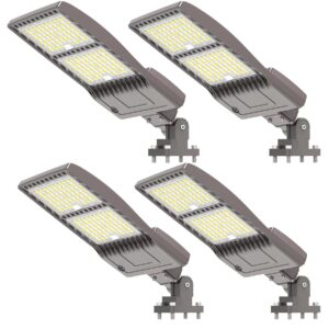 4pack 400w led parking lot light 56000 lumen, ul dlc parking lot flood lights arm mount, street area light ip65 5000k waterproof 100-277vac input, stadium lights outdoor led, led pole light outdoor