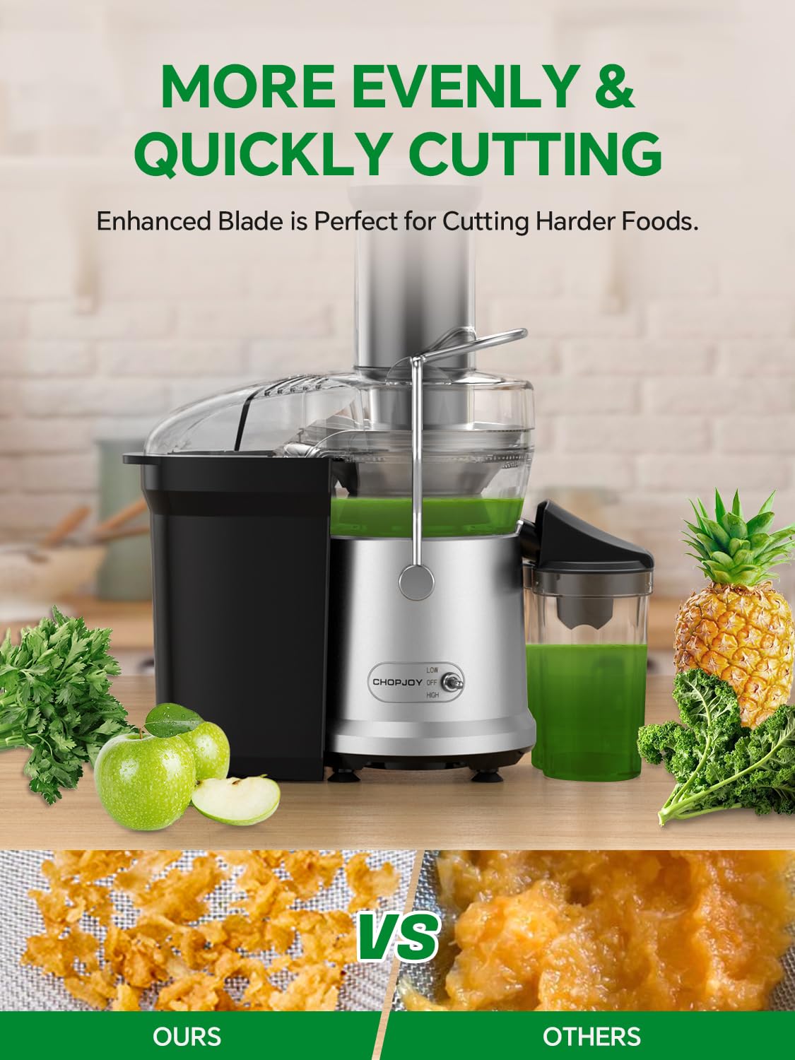 Juicer, 1200W Juicer Machine with 3" Feed Chute for Whole Fruits and Vegs, Dual Speeds Centrifugal Juice Extractor, High Juice Yield, Full Copper Motor, Easy to Clean, BPA Free