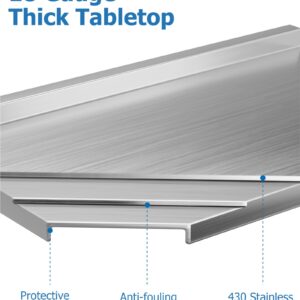 TrailBlaze 48" x 30" Stainless Steel NSF Certified Work Table Heavy Duty Commercial Kitchen Prep Table with Undershelf for Home, Restaurant, Hotel Use