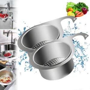 2024 stainless steel swan sink strainer basket, stainless steel draining basket for sink, faucet hanging filter basket, corner sink strainer,easy to use swan drain basket for kitchen（2pcs）