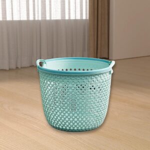 2 Pack Laundry Basket, Lightweight Laundry Hamper With Handle, Plastic Laundry Basket For Closet, Dorm, Laundry Room, Bedroom, Large Laundry Basket, Home Closet Clothes Basket (Blue)