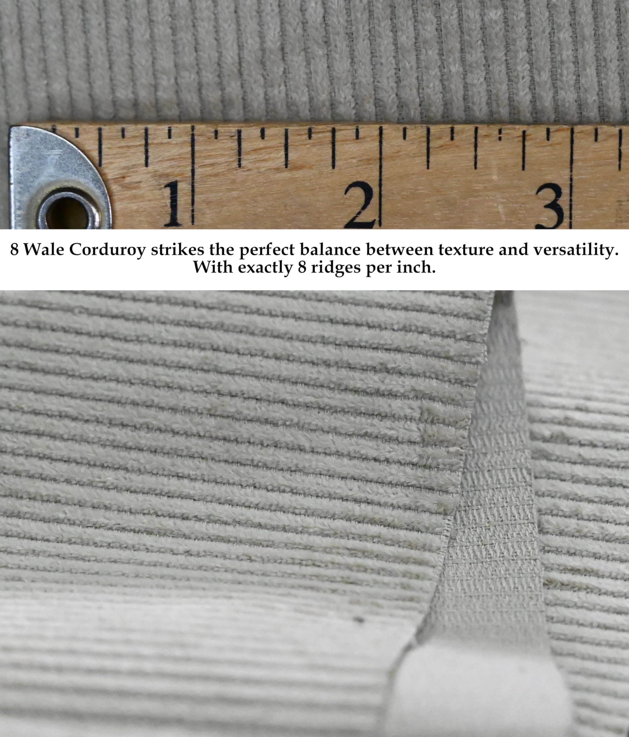 Corduroy Fabric 8 Wale Apparel 290-300GSM Solid Color by Continuous Yard 58" W 100% Cotton - Egyptian Yarn Stripe Texture Soft Trouser Coat Cushion Cover Sofa Cover Sewing Costume Upholstery Navy