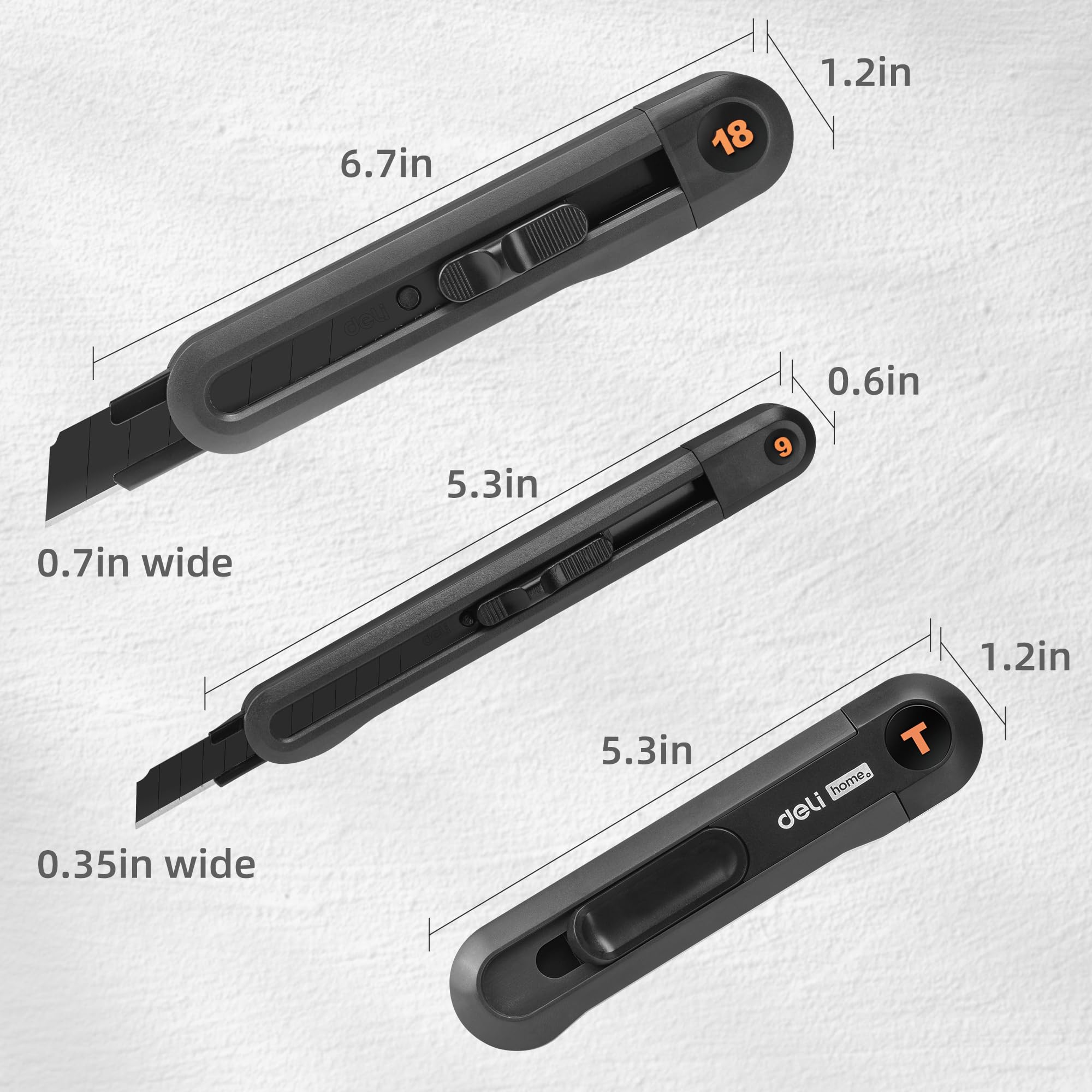 deli 3pcs Box Cutter Set and Hot Glue Gun Kit With 10pcs Glue Sticks