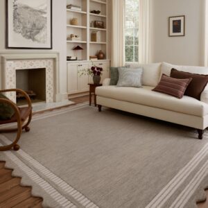 Loloi Chris Loves Julia Scottie Collection SCO-01 Fog/Ivory 2'-6" x 9'-9", .87" Pile Height, Runner Rug