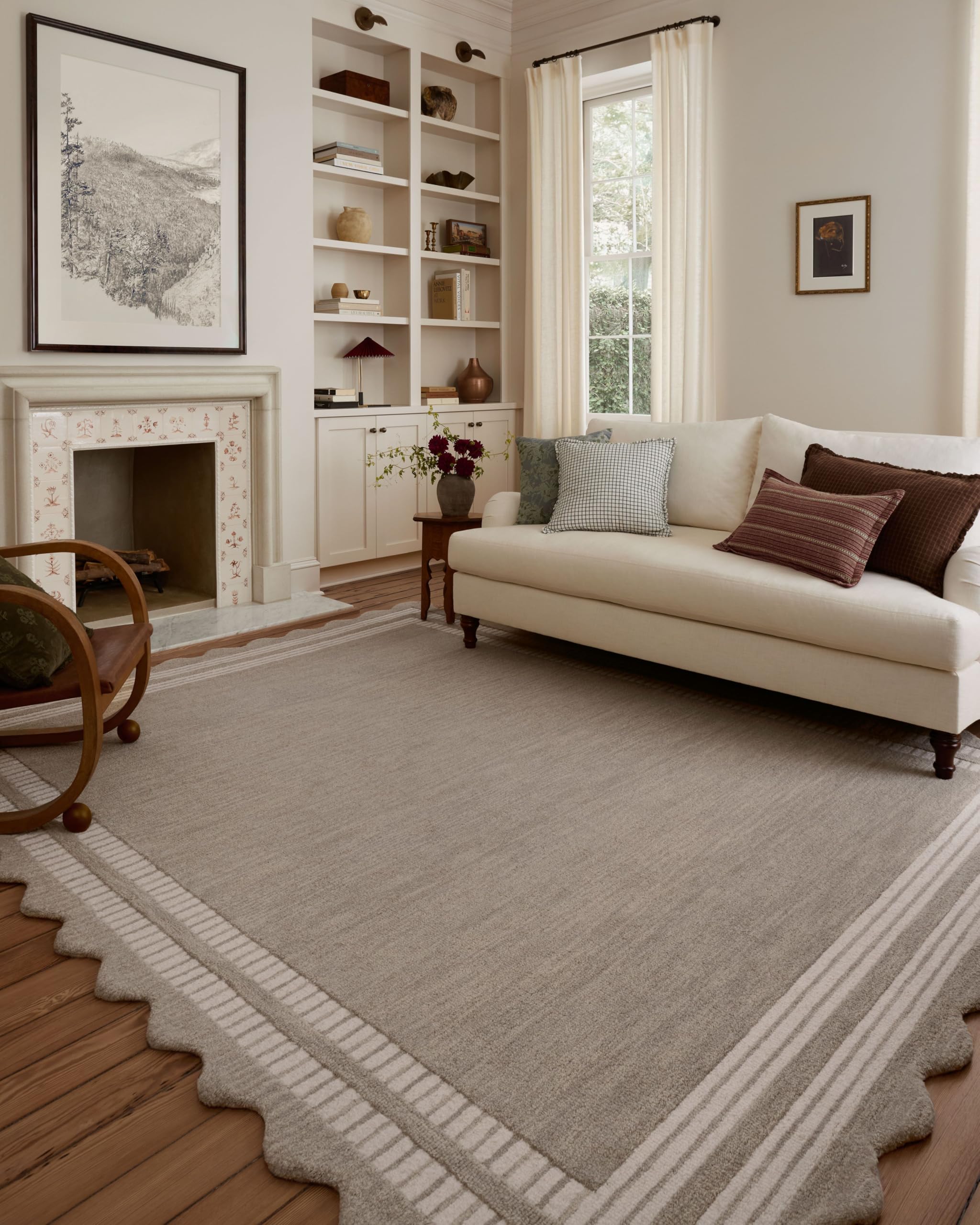 Loloi Chris Loves Julia Scottie Collection SCO-01 Fog/Ivory 2'-6" x 9'-9", .87" Pile Height, Runner Rug